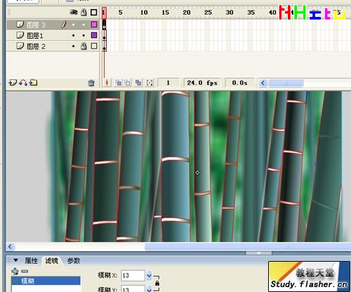 Flash 鼠绘一片漂亮逼真的竹林