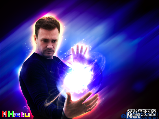 photoshop 制作能量光球超人科幻海报场景