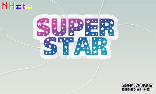 PhotoShop 制作 Super Star 立体渐变星星文字体