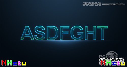 Photoshop 设计夜光效果的霓虹字体